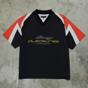 PLEASURES MIND SOCCER JERSEY - BLACK