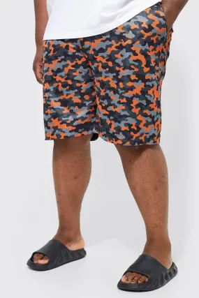 Plus Mesh Camo Basketball Swim | boohooMAN UK