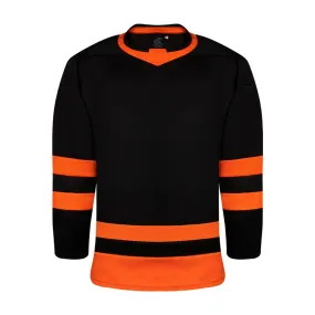 Premium League Hockey Jersey: Black/Bright Orange