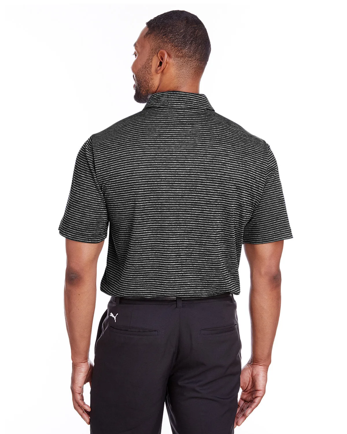 Puma Golf Men's Performance Stripe Polo, Puma Black Hthr