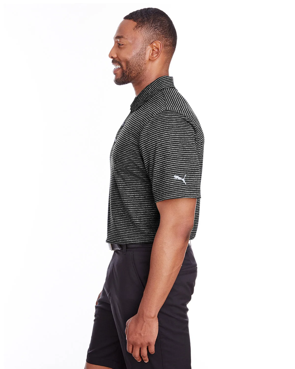 Puma Golf Men's Performance Stripe Polo, Puma Black Hthr