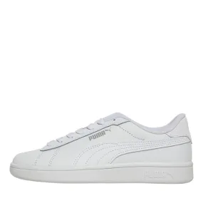 Puma Junior Smash 3.0 Leather Trainers Grey/White