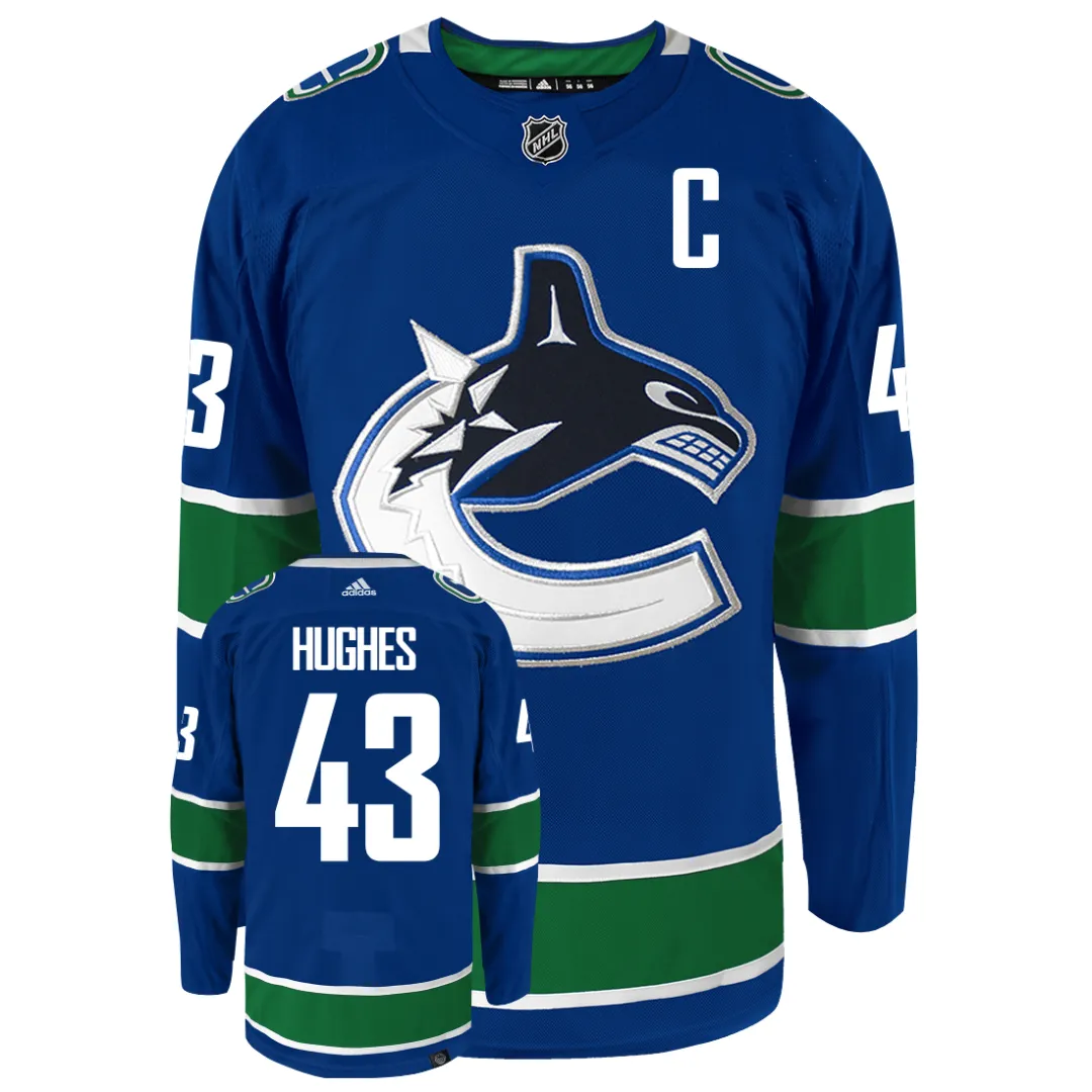 Quinn Hughes Vancouver Canucks Adidas Primegreen Authentic NHL Hockey Jersey     