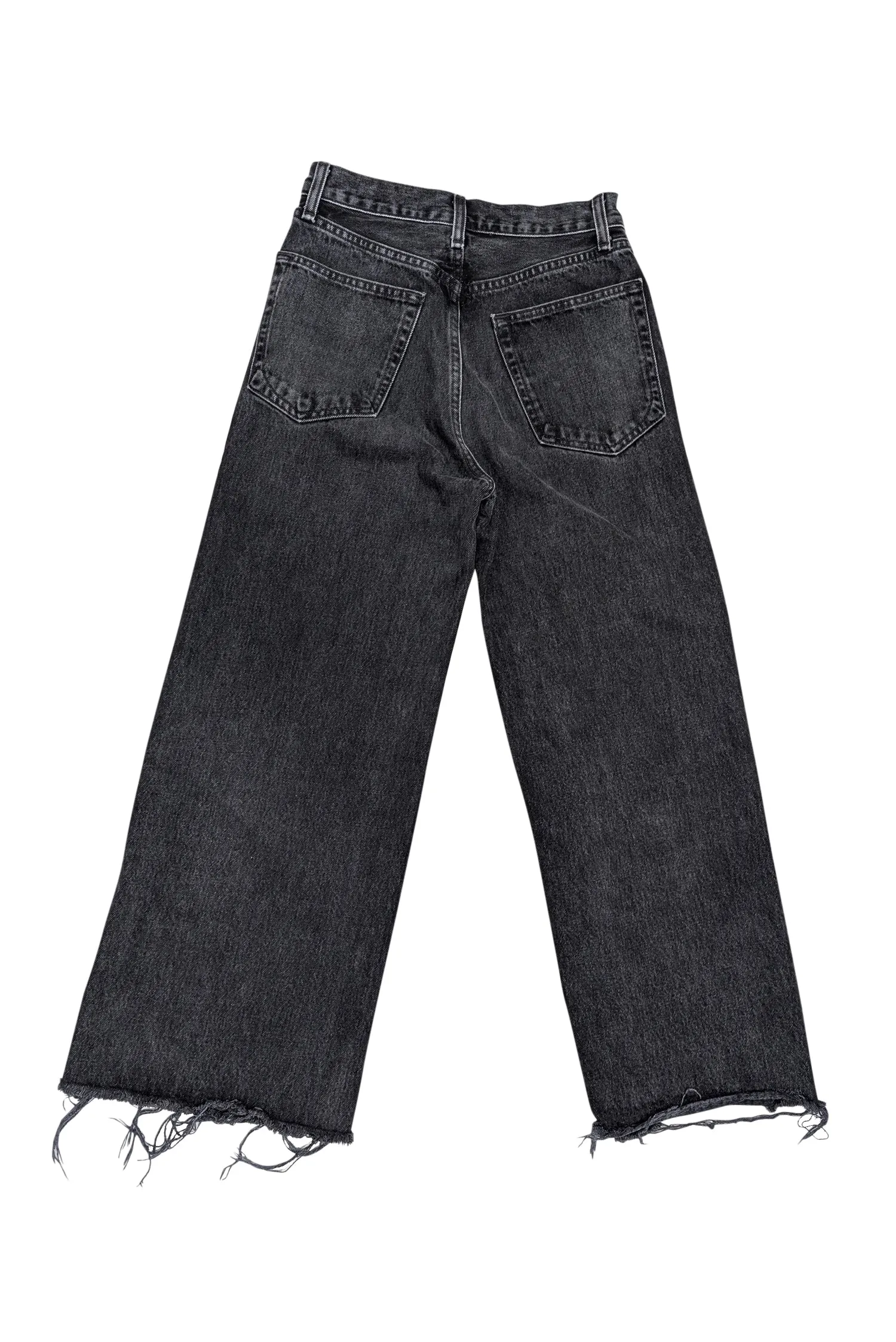 Rag & Bone - Washed Black Wide-Leg Jeans w/ Frayed Hem Sz 00