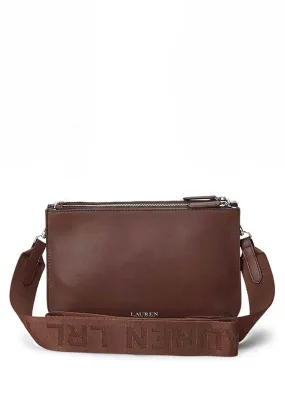 Ralph Lauren Landyn Leather Crossbody Bag, Dark Mahogony