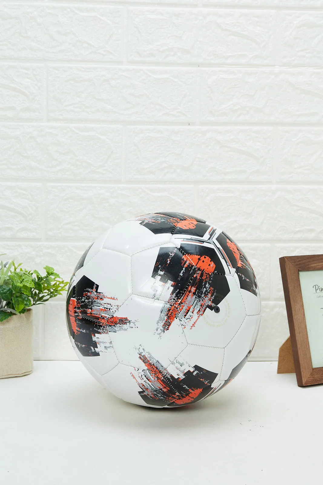 Red And Black Printed Football