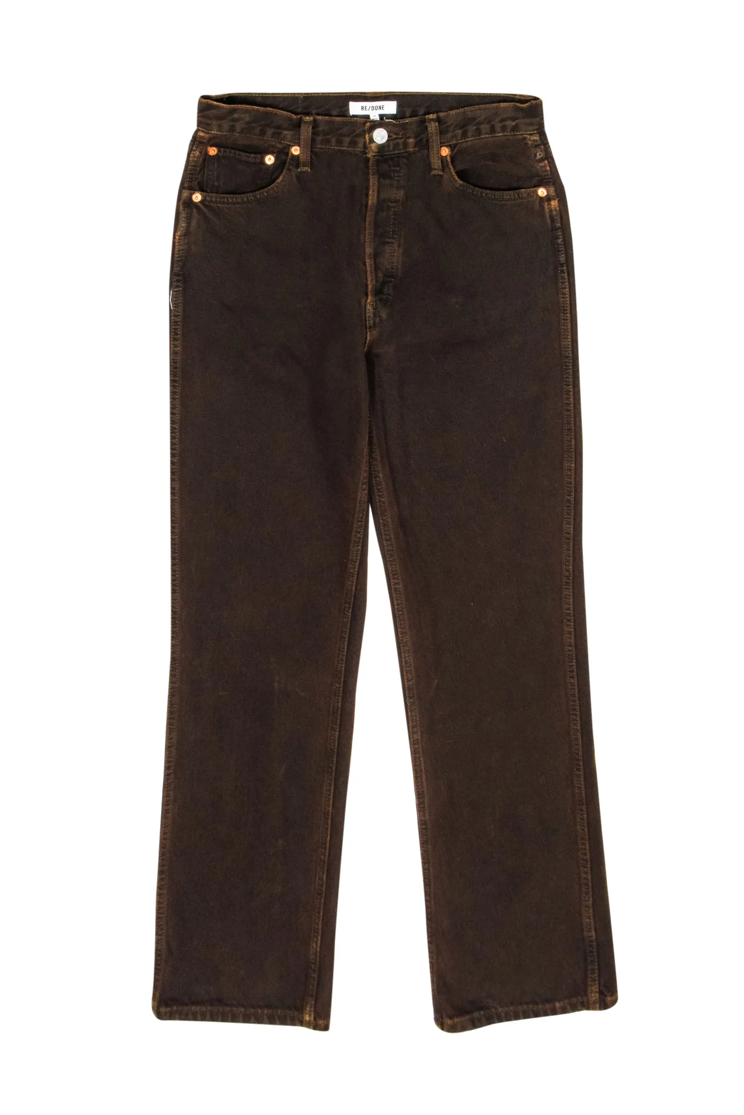 RE/DONE - Brown & Black Acid Wash Jeans Sz 8