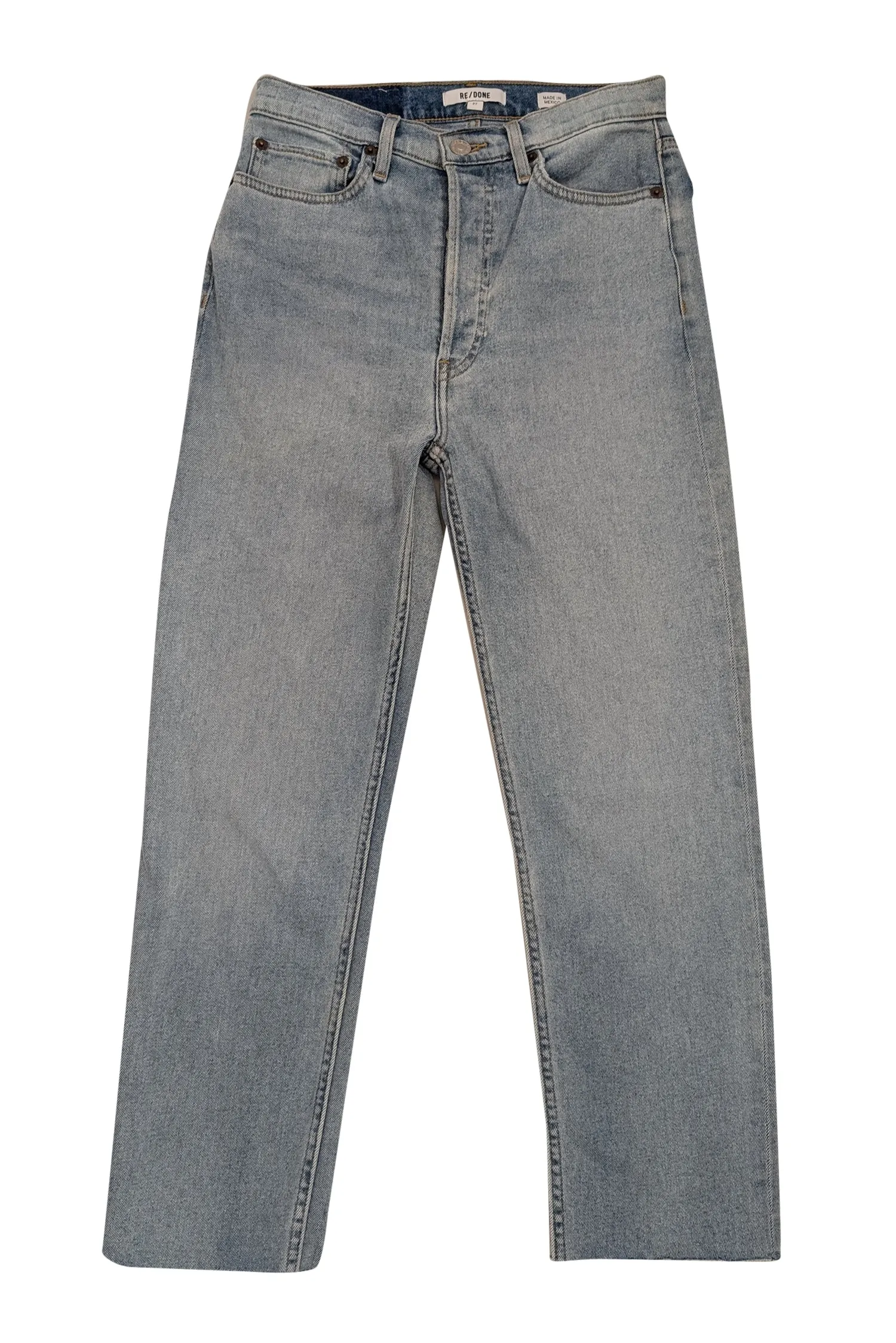 RE/DONE - Light Wash Straight Leg Jeans w/ Raw Hem Sz 4