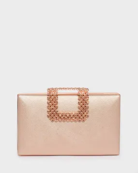 Rose Gold Karima Crystal Clutch Bag