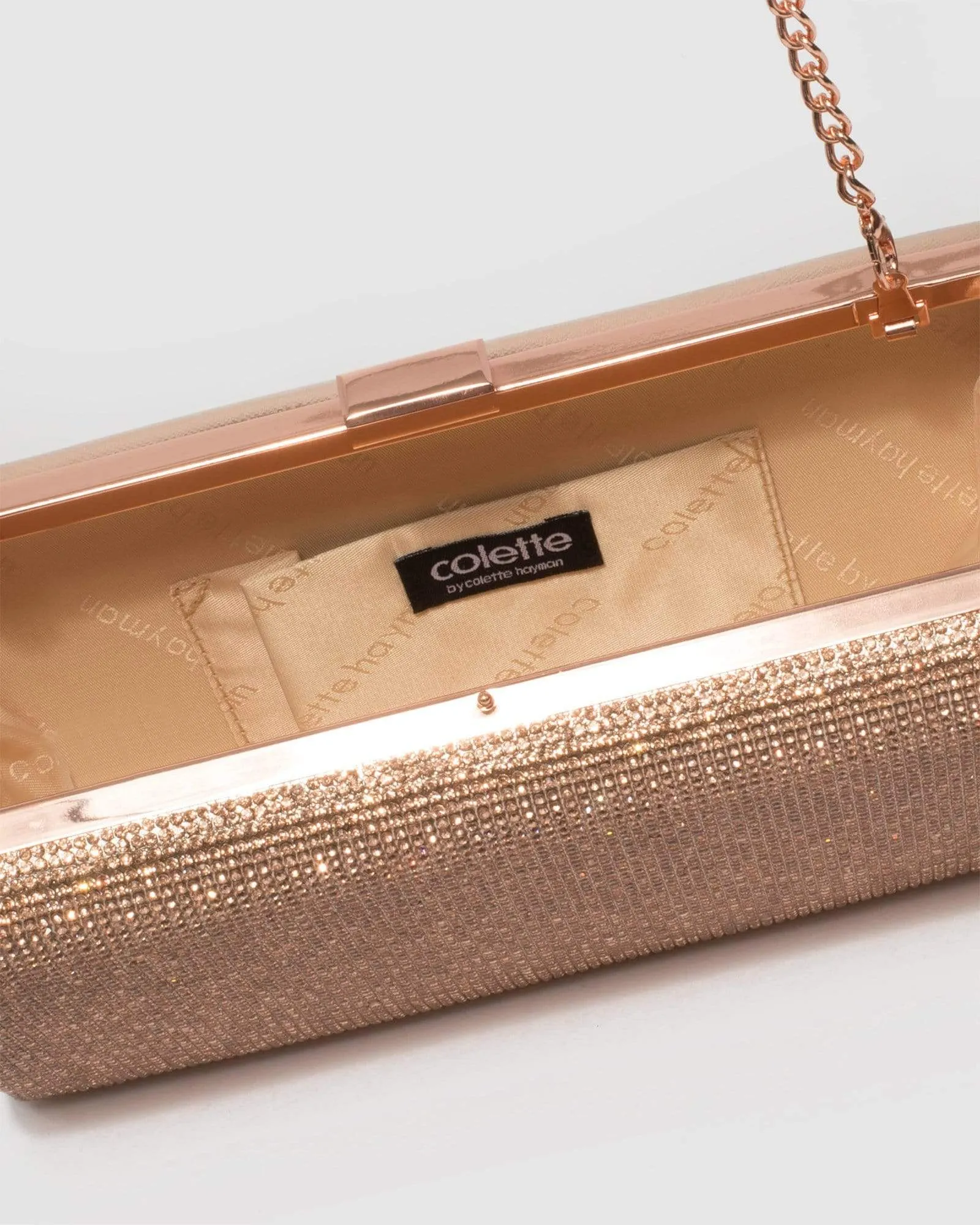 Rose Gold Margot Hardcase Clutch Bag