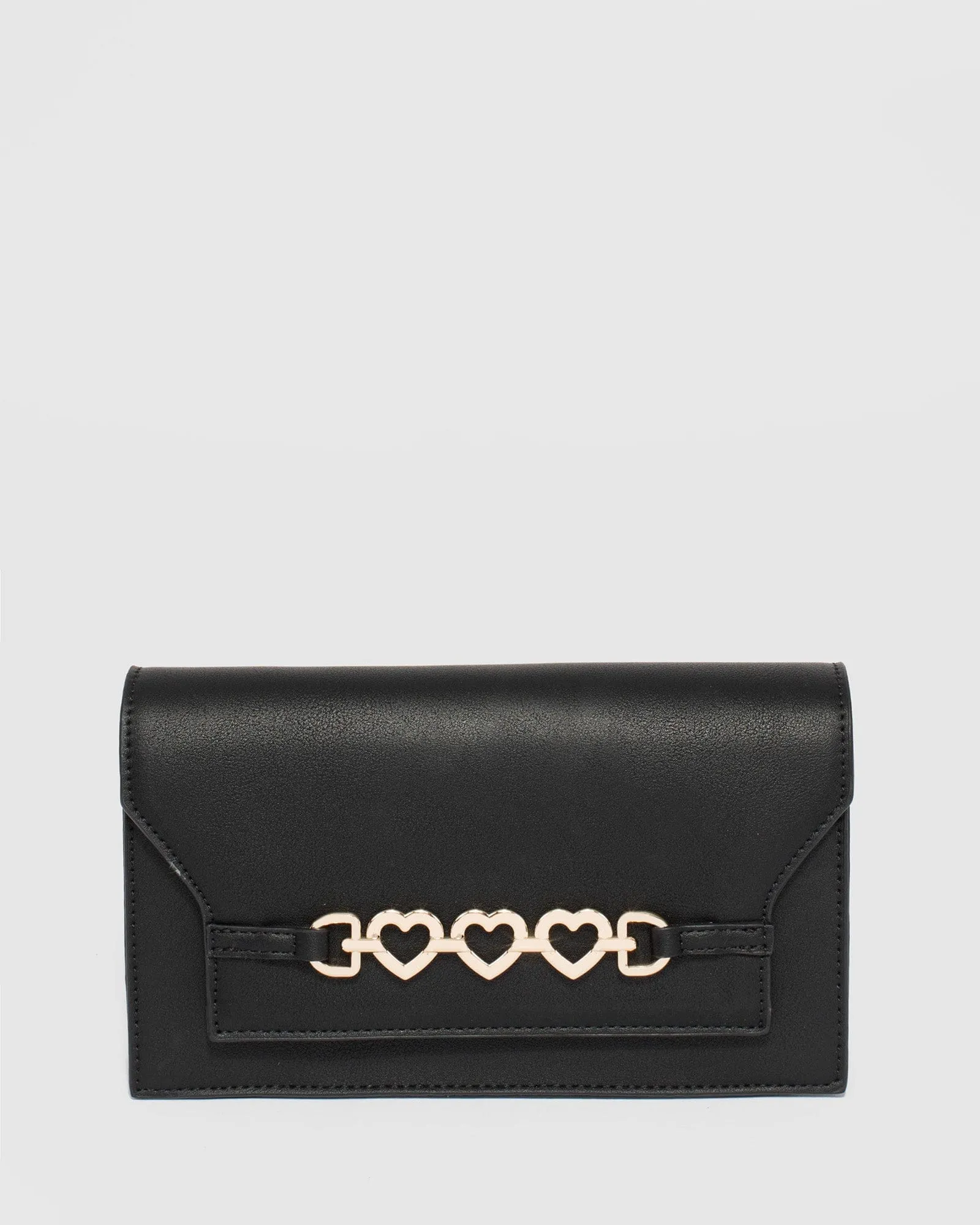 Salima Black Heart Clutch Bag