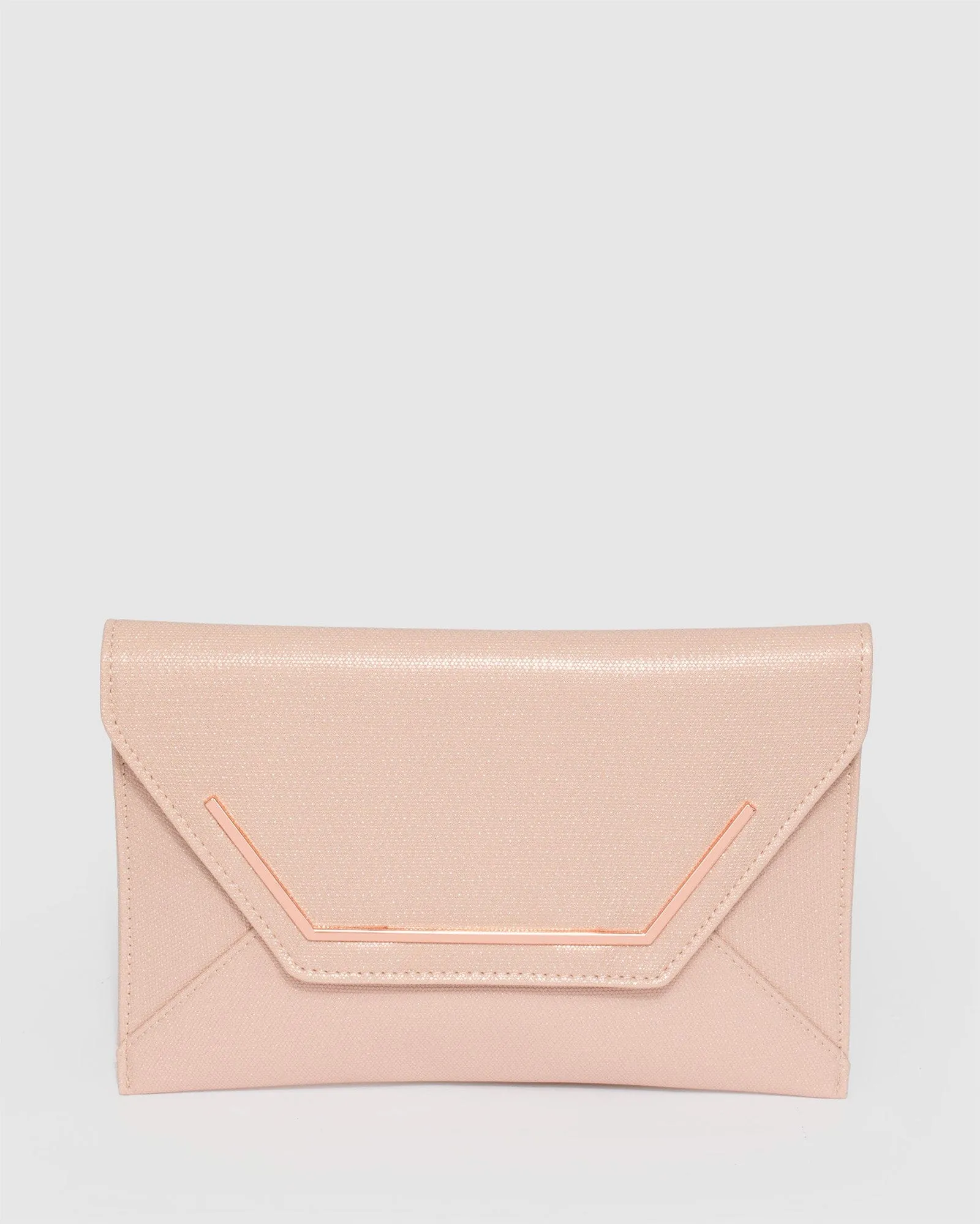 Samantha Square Rose Gold Clutch Bag