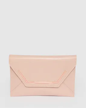 Samantha Square Rose Gold Clutch Bag