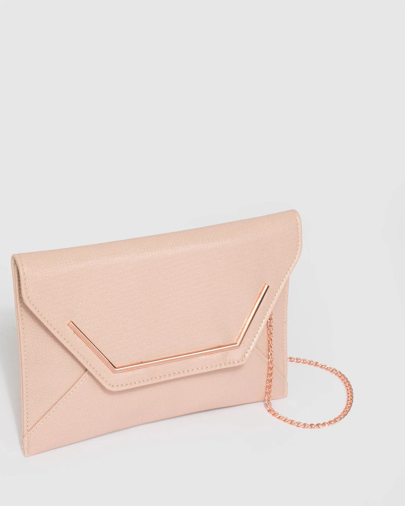 Samantha Square Rose Gold Clutch Bag