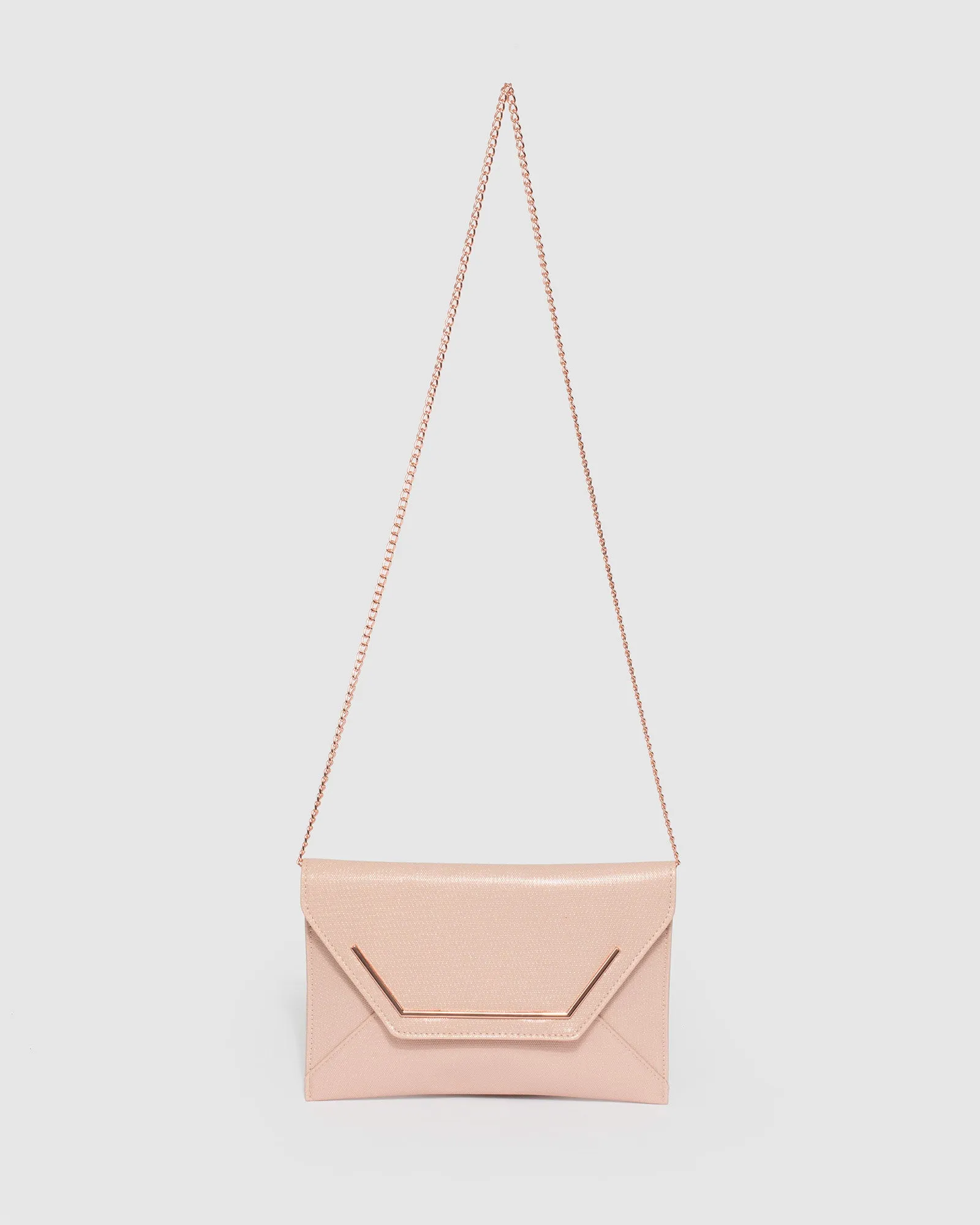 Samantha Square Rose Gold Clutch Bag