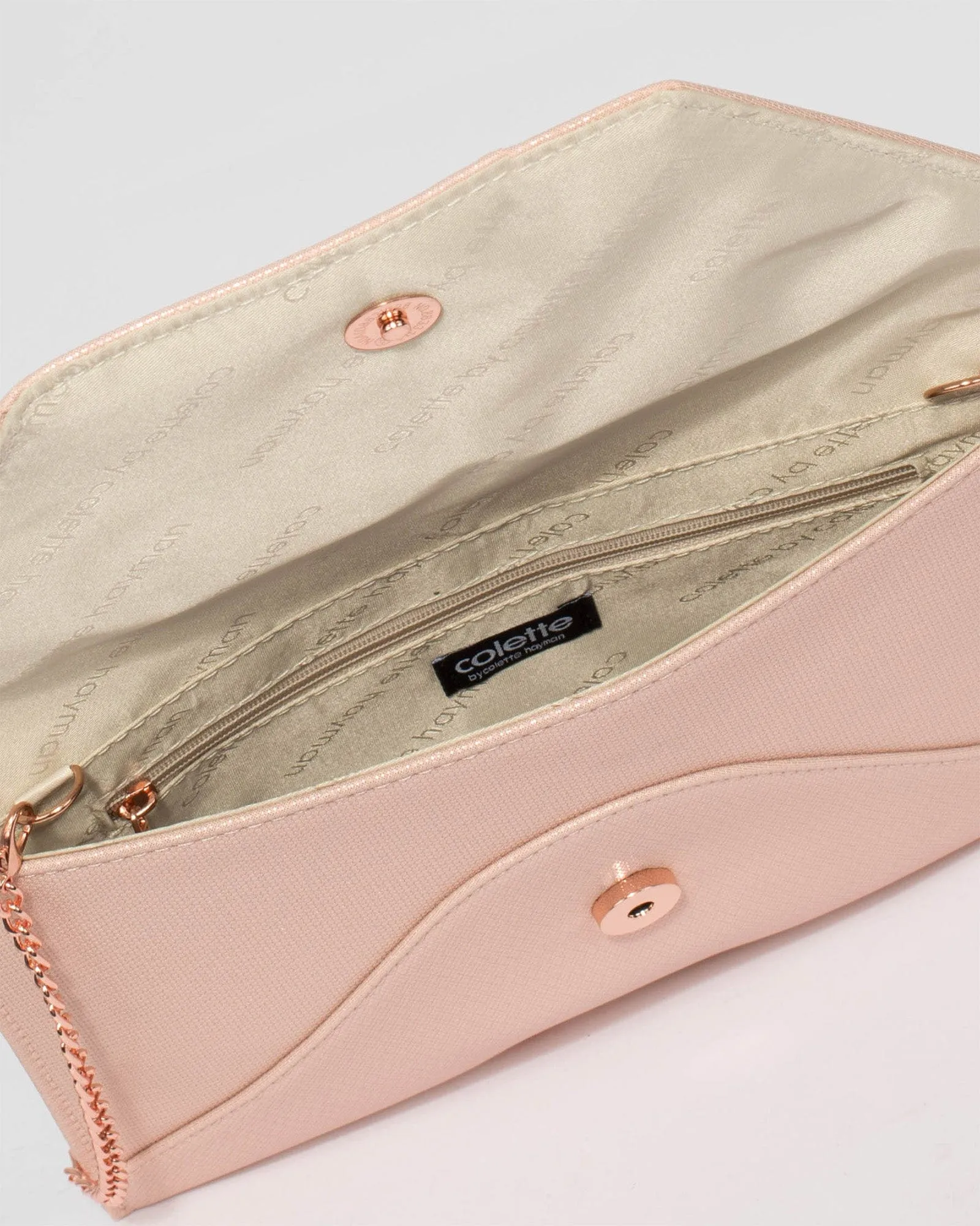 Samantha Square Rose Gold Clutch Bag