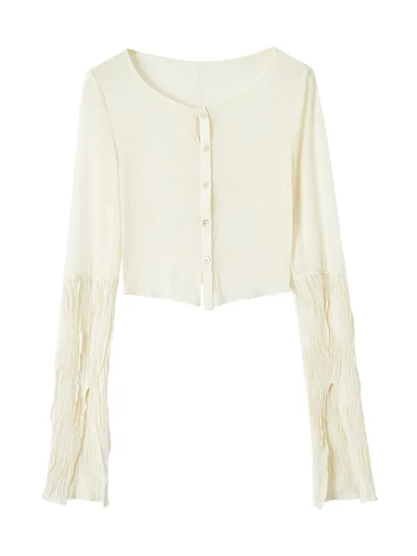 Sheer Crumply Short Thin Cardigan