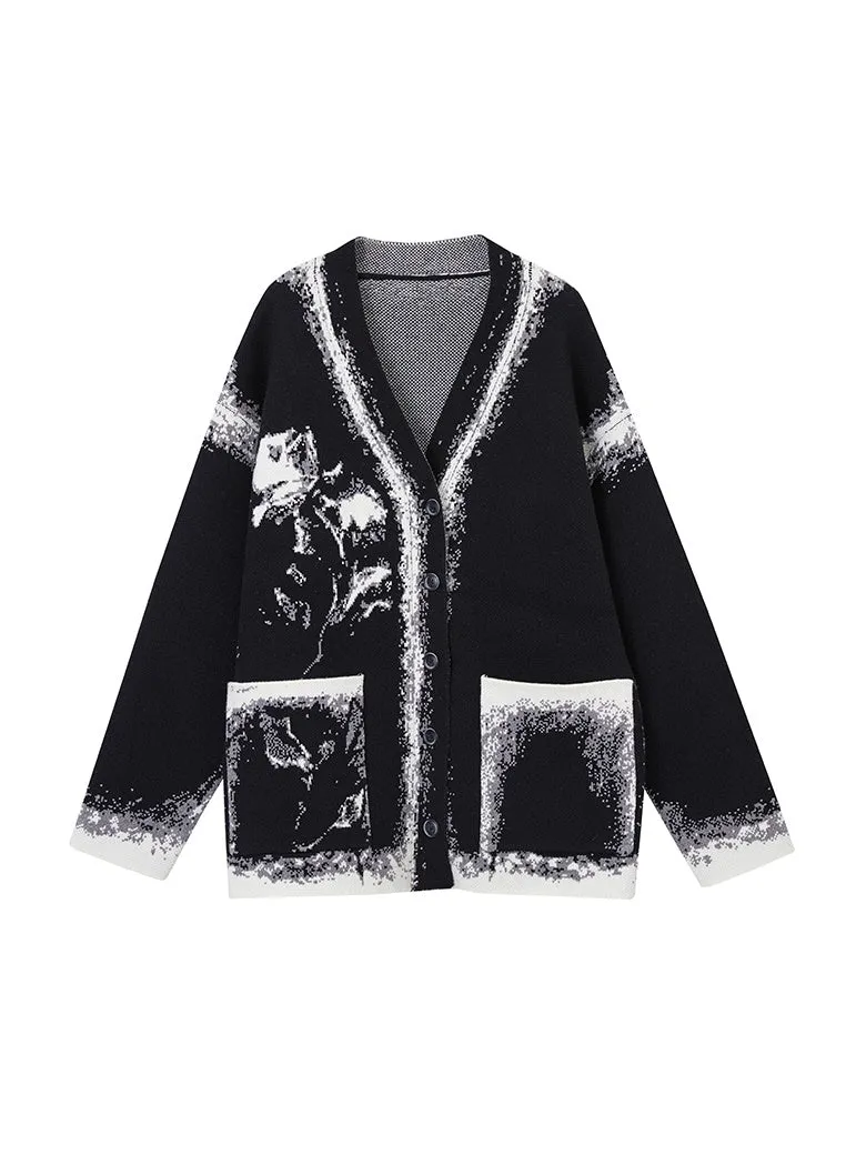 Silhouette Knit Chic Retro Oversize Cardigan