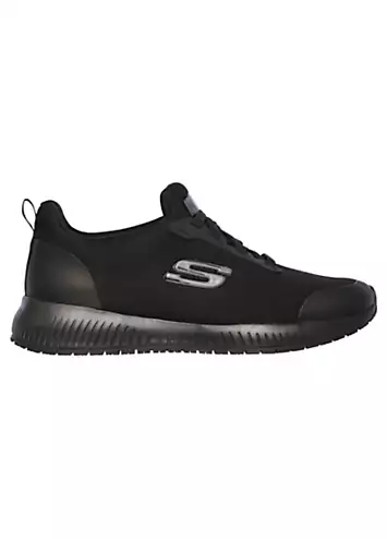 Skechers Work Black Slip Resistant Squad SR Trainers | Kaleidoscope