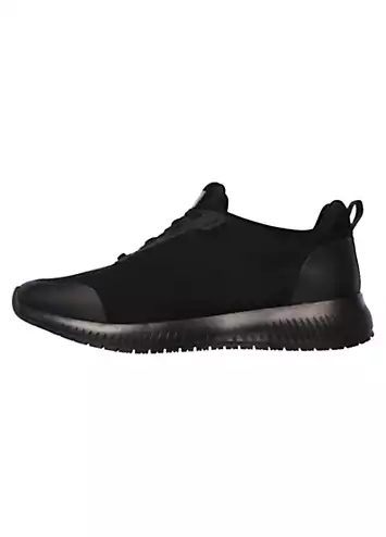 Skechers Work Black Slip Resistant Squad SR Trainers | Kaleidoscope