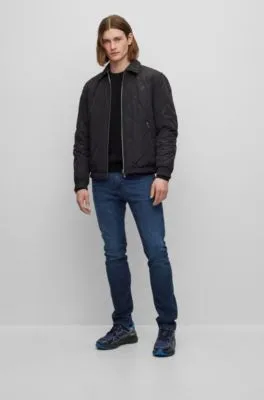 Slim-fit jeans in dark-blue Italian lightweight denim