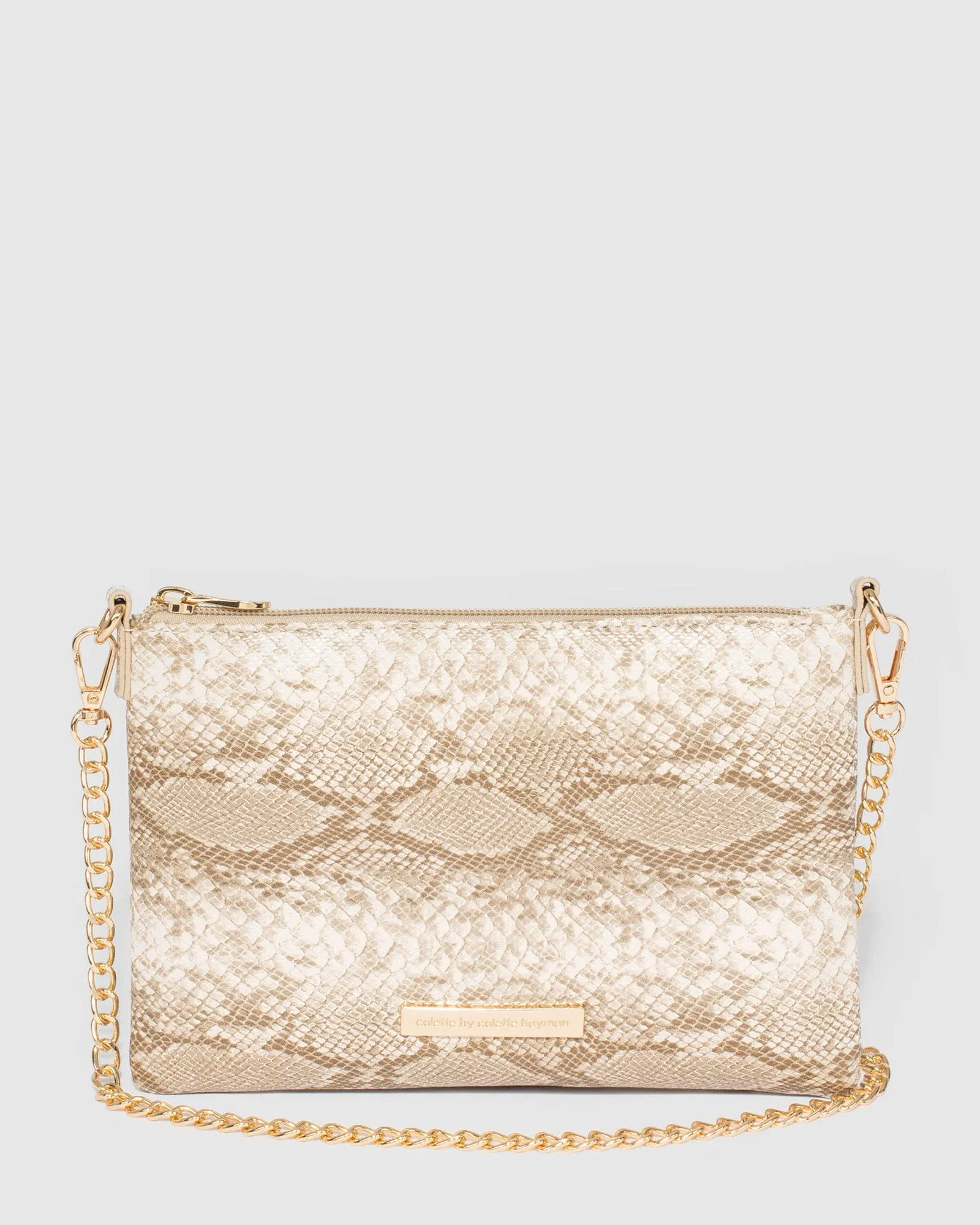 Snake Print Kelly Envelope Clutch Bag