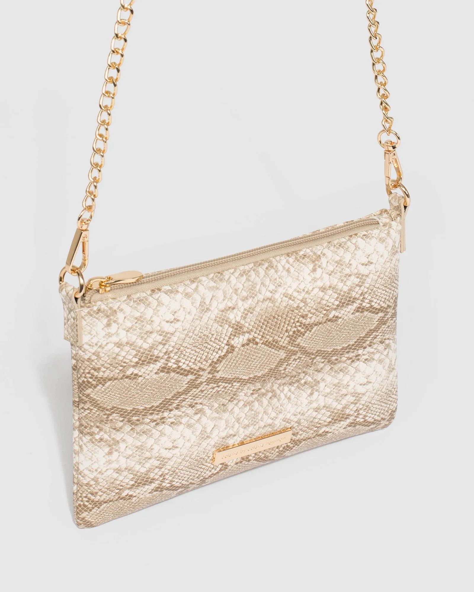 Snake Print Kelly Envelope Clutch Bag