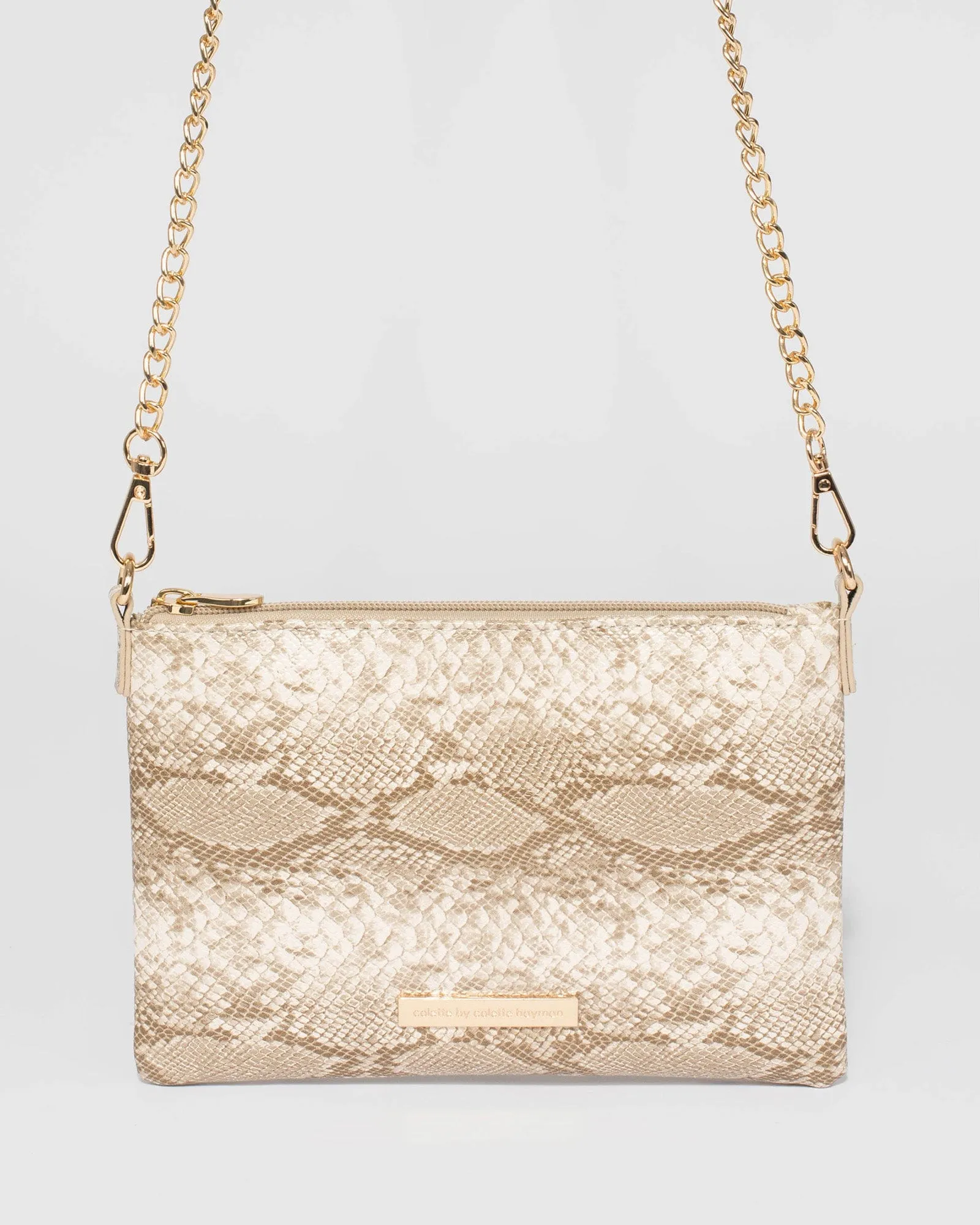 Snake Print Kelly Envelope Clutch Bag