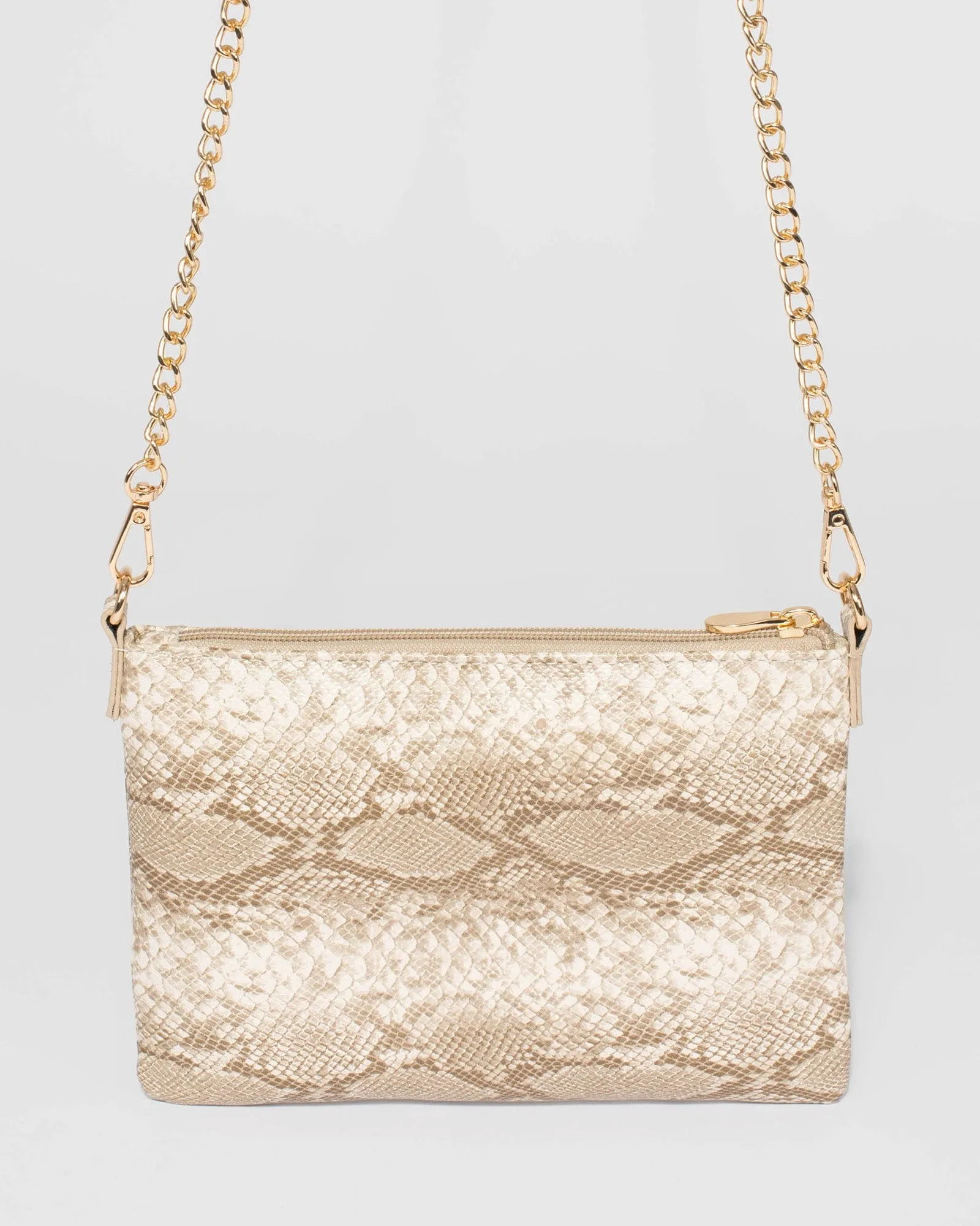 Snake Print Kelly Envelope Clutch Bag