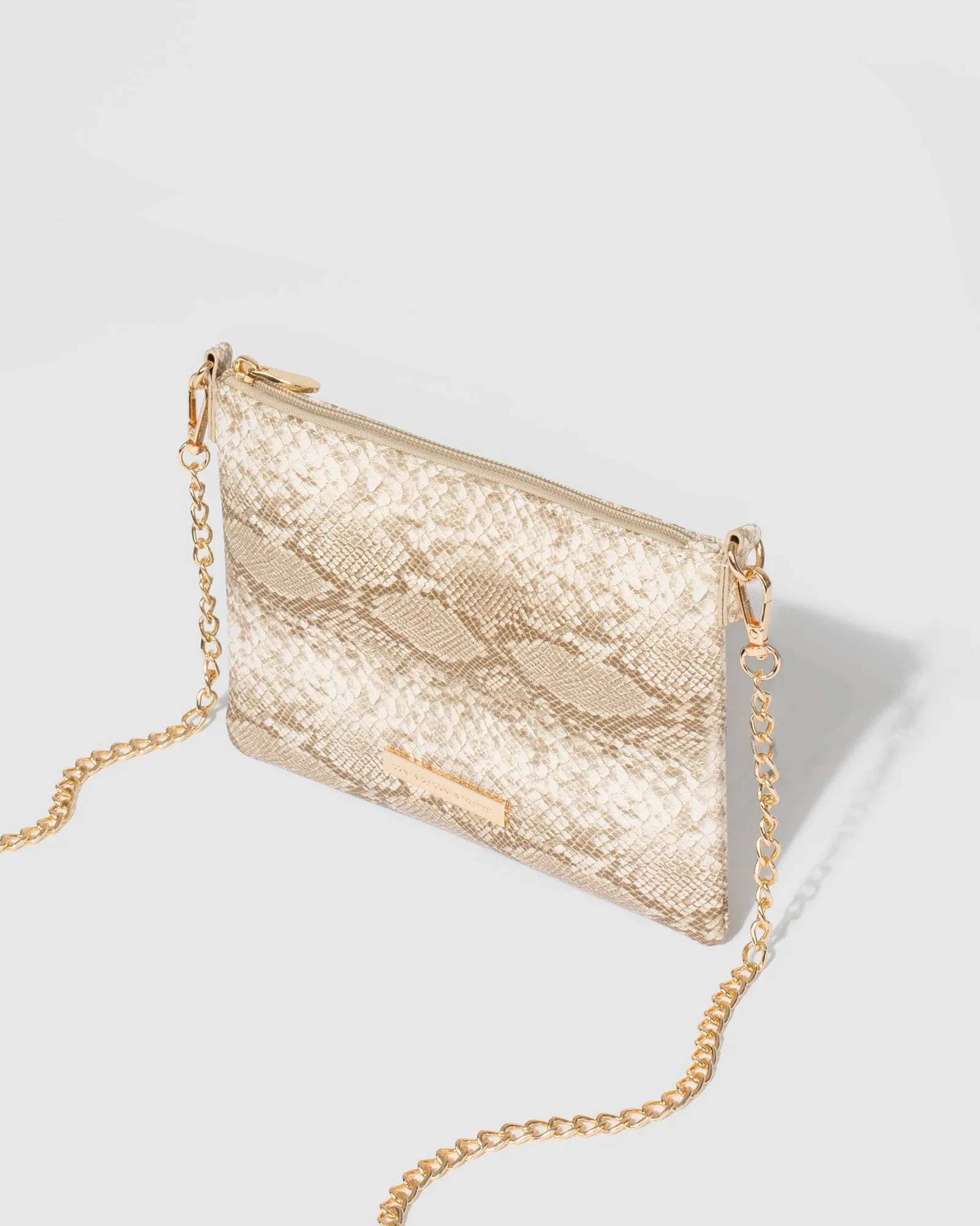 Snake Print Kelly Envelope Clutch Bag