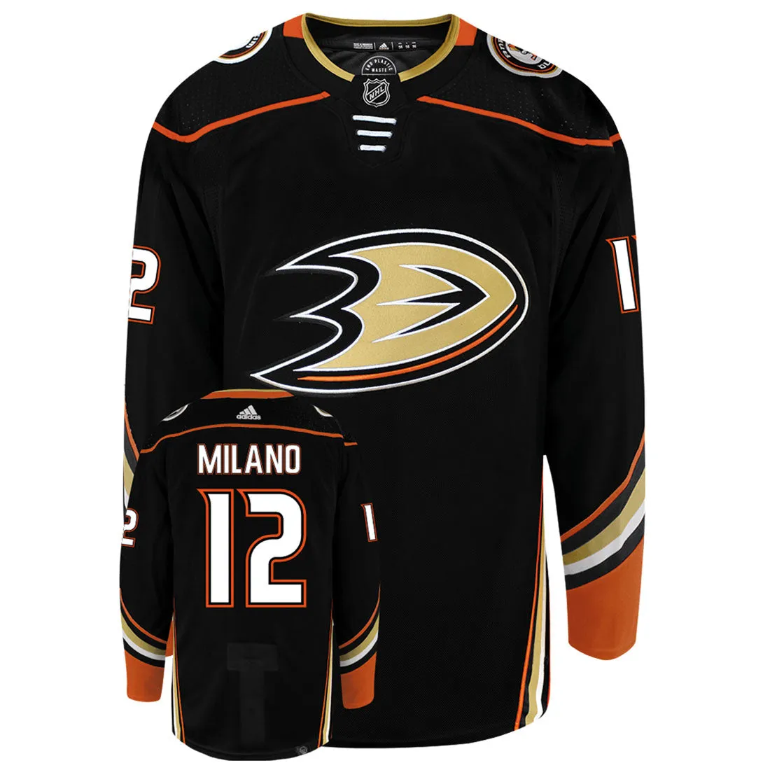 Sonny Milano Anaheim Ducks Adidas Primegreen Authentic NHL Hockey Jersey     