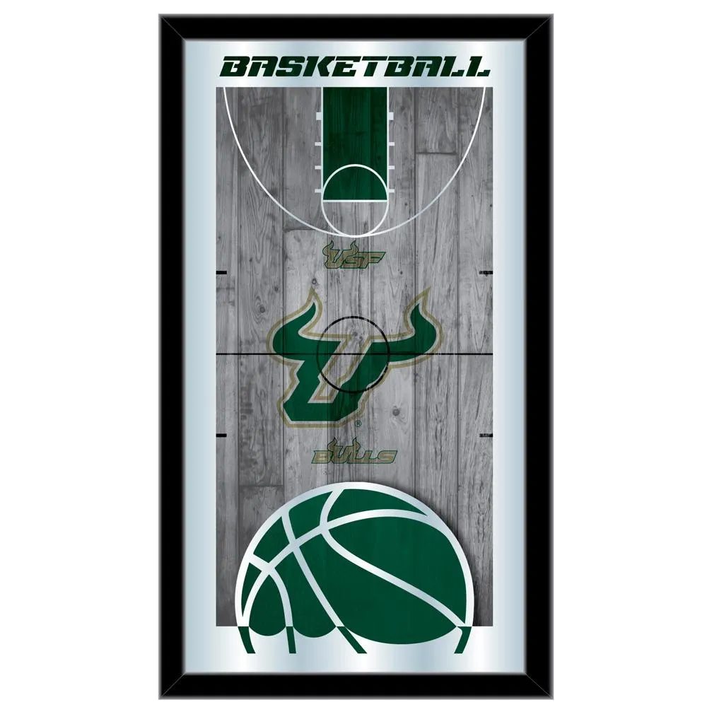 South Florida Bulls HBS Basketball Framed Hanging Glass Wall Mirror (26x15)