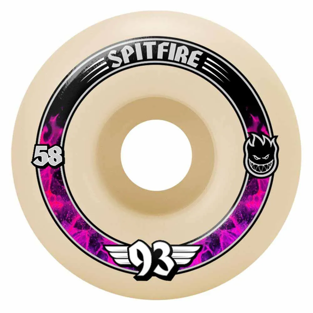 Spitfire Forumla Four Skateboard Wheels 93 Soft Slide Radials White 58mm