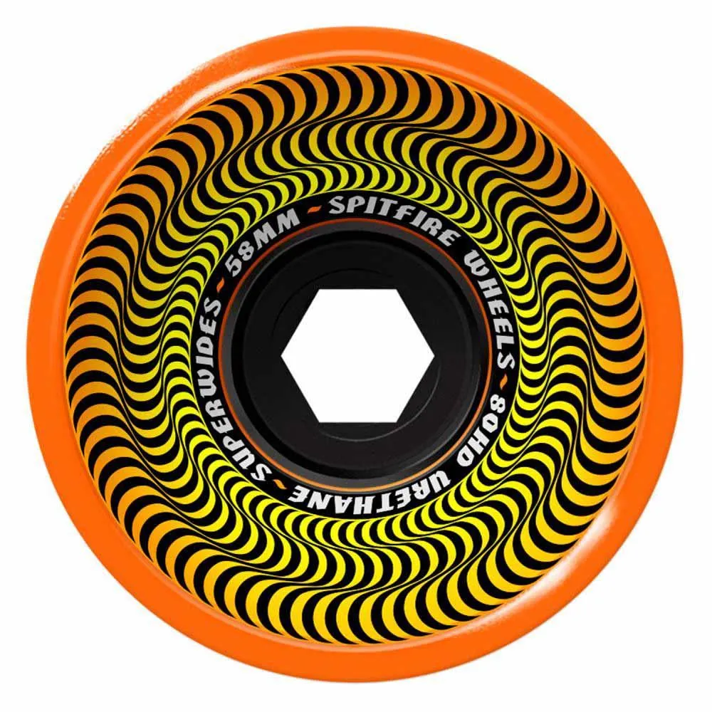 Spitfire Skateboard Wheels Superwides 80HD Orange 58mm