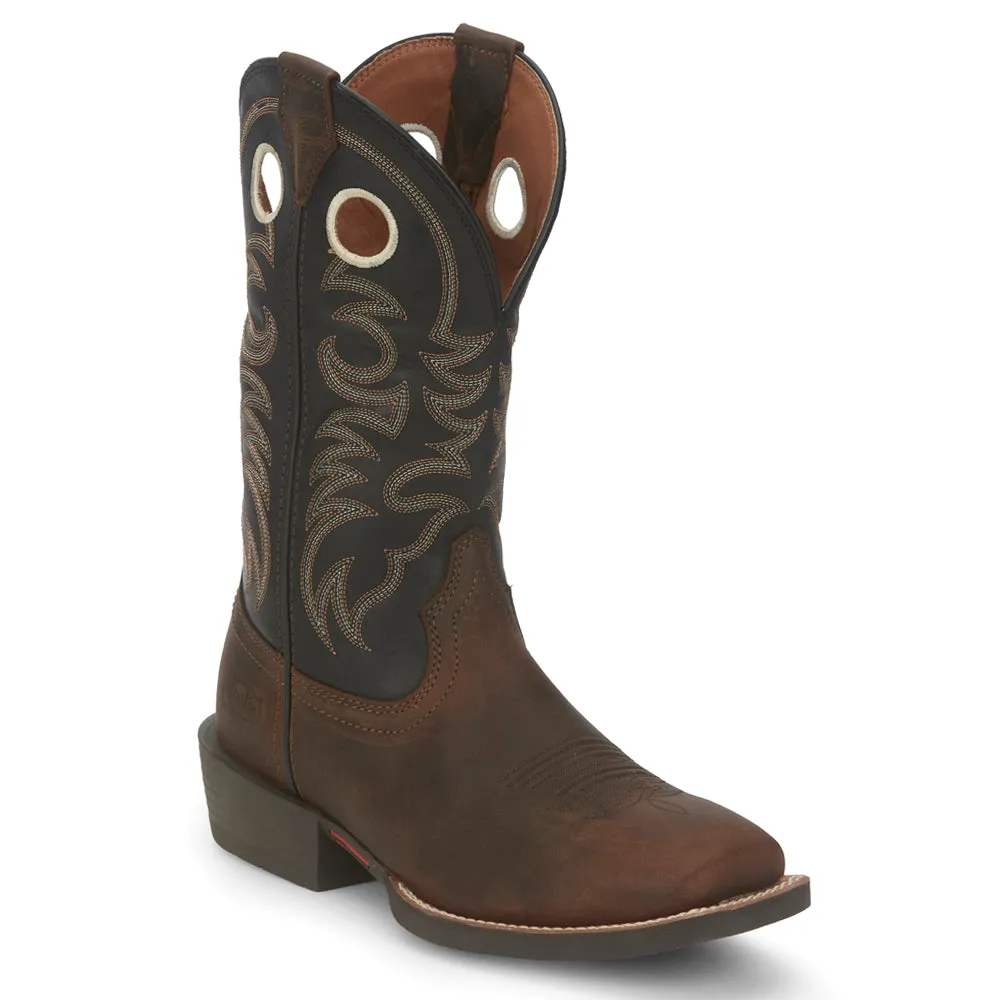 Stampede 12 inch Embroidered Square Toe Cowboy Boots