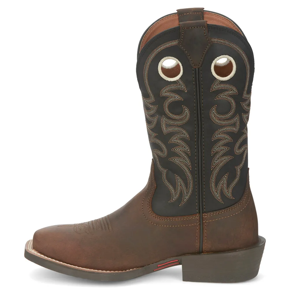 Stampede 12 inch Embroidered Square Toe Cowboy Boots