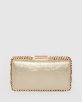 Steph Chain Gold Clutch Bag