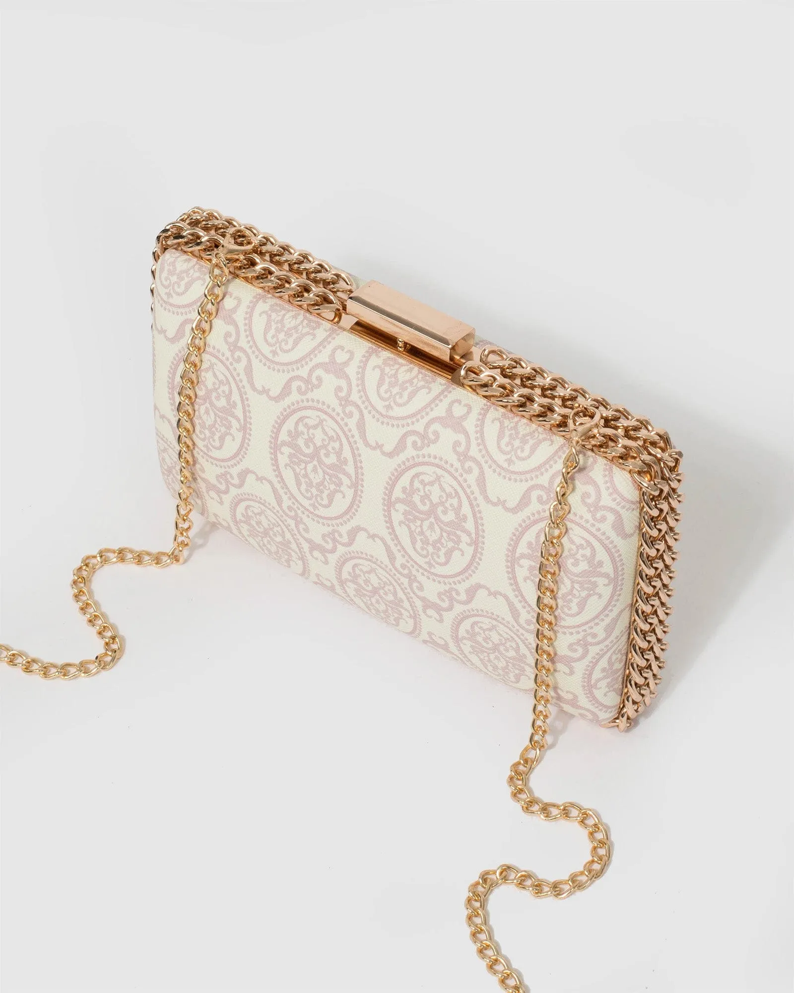 Steph Chain Print Clutch Bag