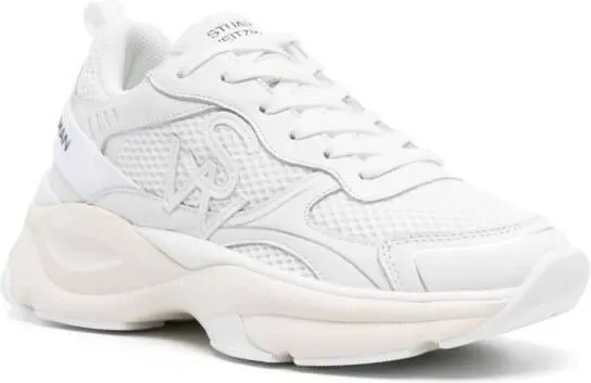 Stuart Weitzman logo-patch mesh chunky sneakers White