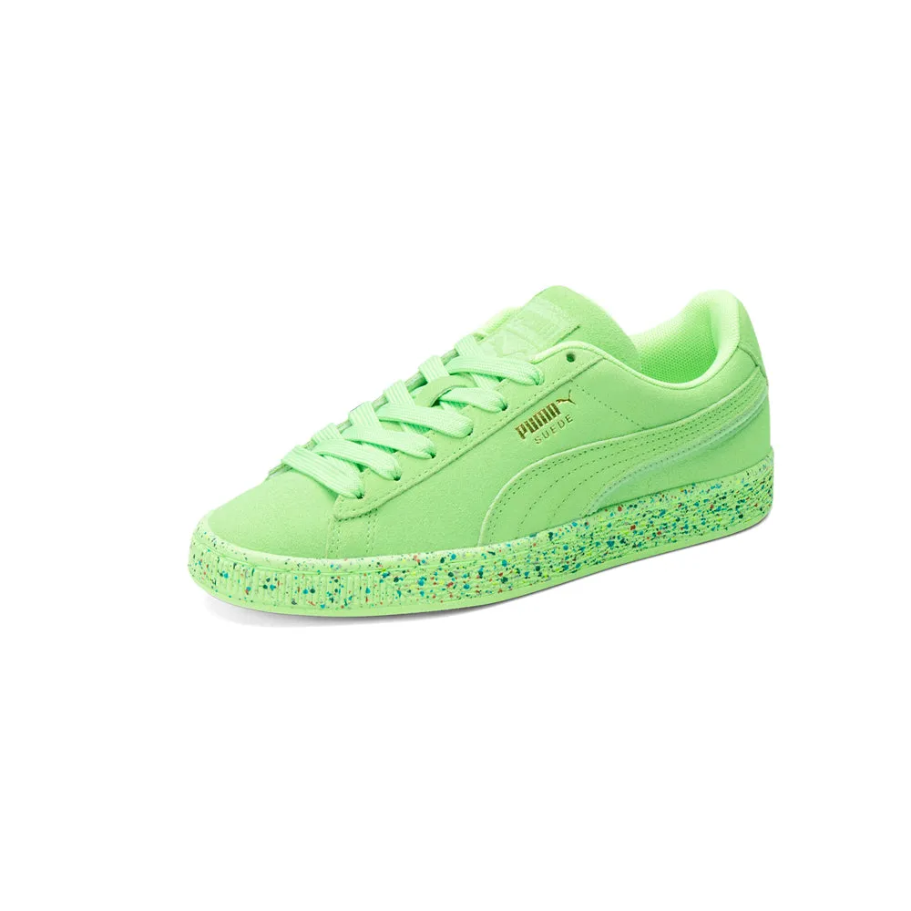 Suede Mono Triplex Neon Lace Up Sneakers (Big Kid)