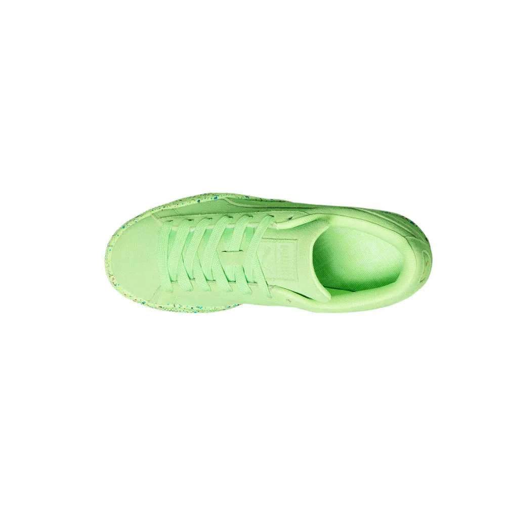 Suede Mono Triplex Neon Lace Up Sneakers (Big Kid)