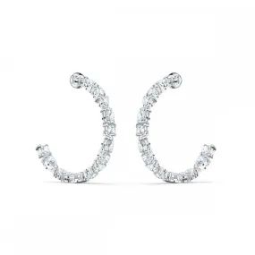 Swarovski Tennis Deluxe White Crystal Mixed Hoop Earrings 5562128