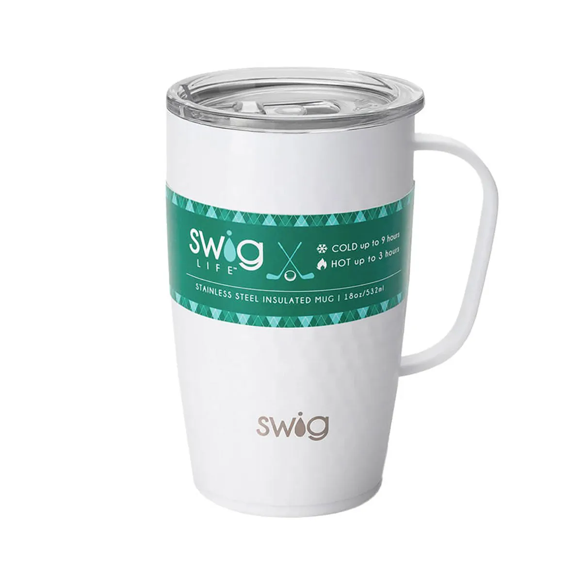 Swig 18 Oz Golf Partee Custom Travel Mugs, White