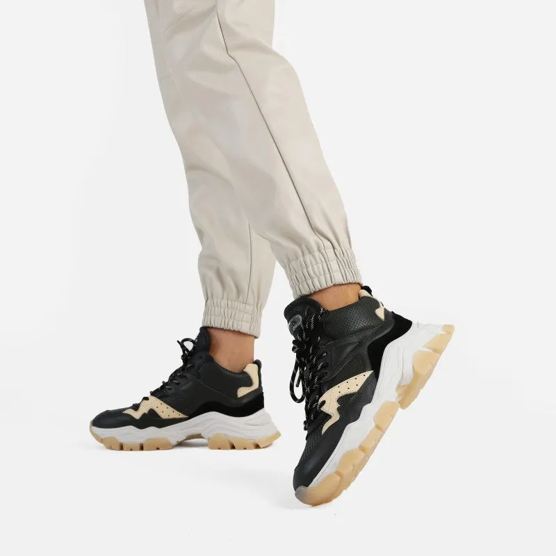 Tayke Over High Top Khaki Black Chunky Sneakers