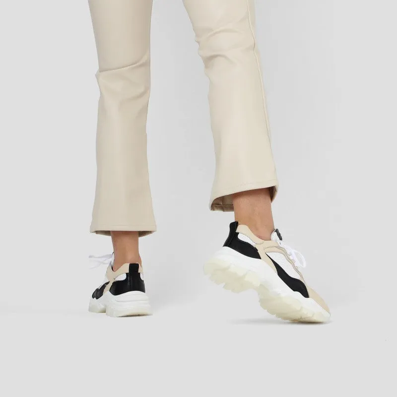 Tayke Over White Black Camel Chunky Sneakers