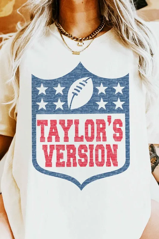 TAYLORS VERSION FOOTBALL OVERSIZED GRAPHIC TEE