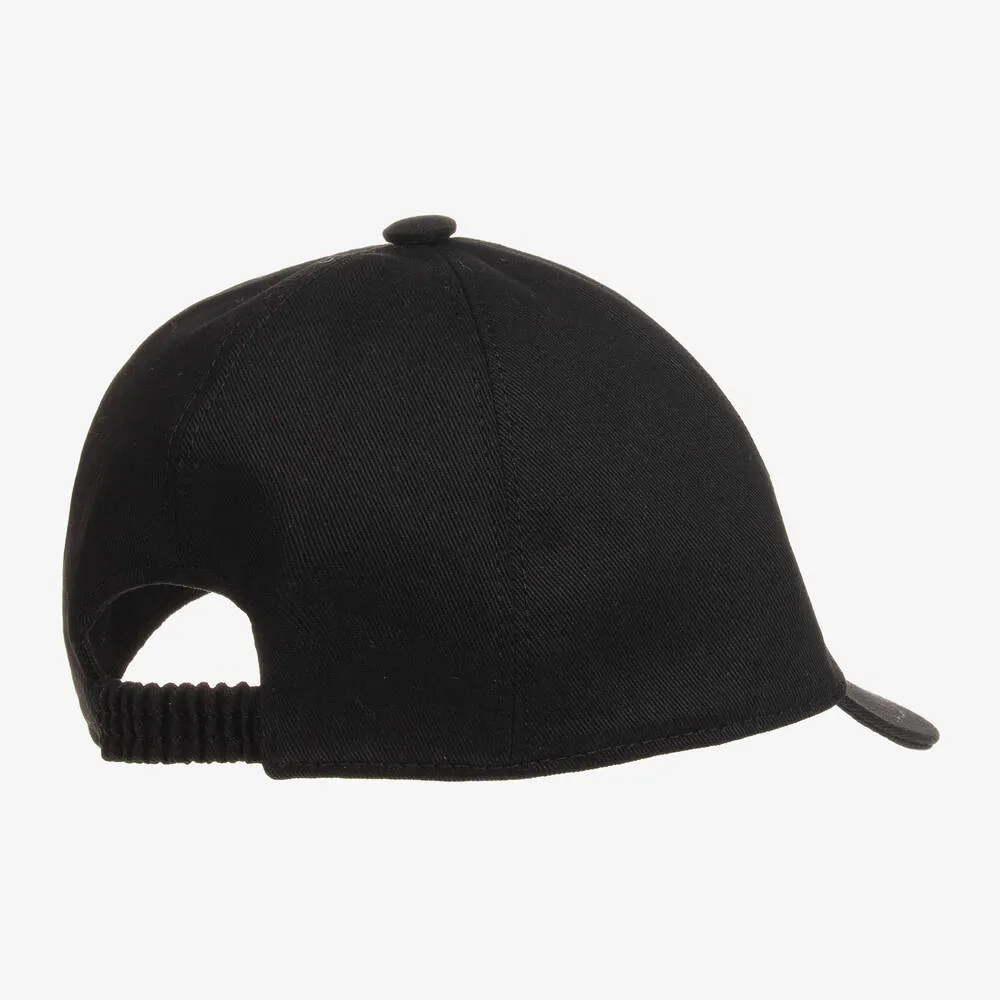 Teen Black Twill Baseball Cap