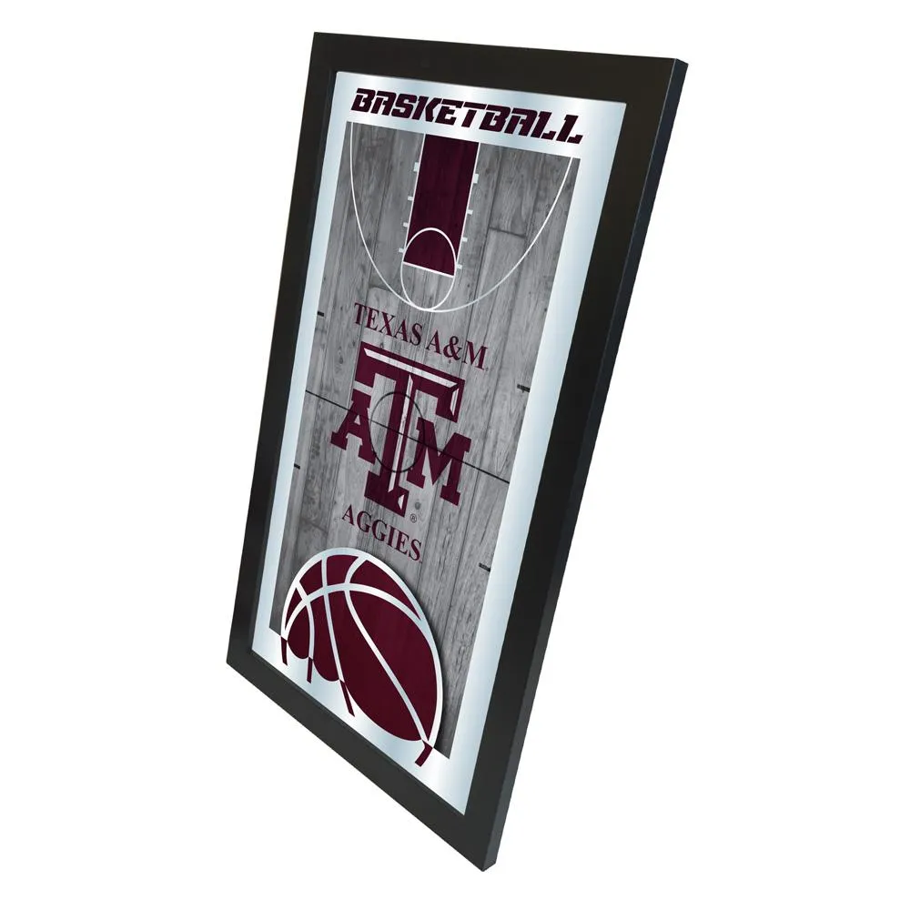 Texas A&M Aggies HBS Basketball Framed Hanging Glass Wall Mirror (26x15)