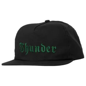 Thunder Trucks Skateboard Hat Script Snapback Black/Dark Green