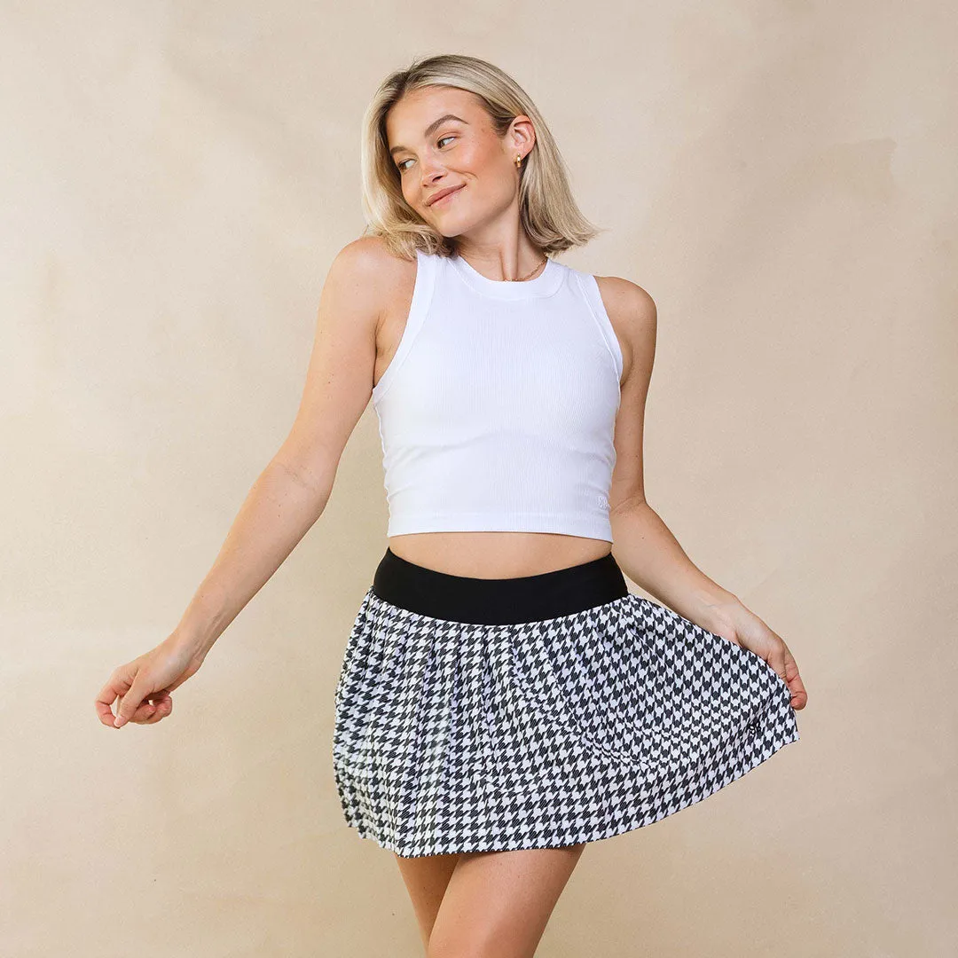 Tie Breaker Tennis Skirt, Houndstooth